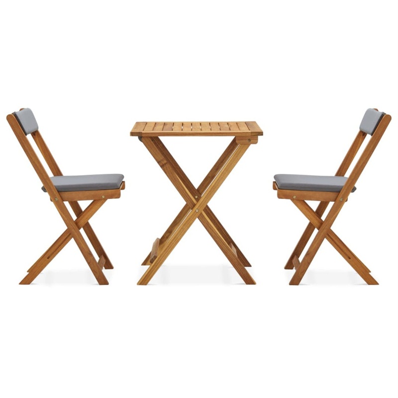 Sperling Square 2 – Person Bistro Set with Cushions Highland Dunes Cushion Color: Gray