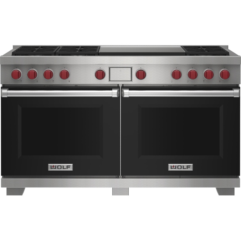 Wolf DF60650DGBKPLP 60″ Dual Fuel Range – 6 Burners And Infrared Dual Griddle