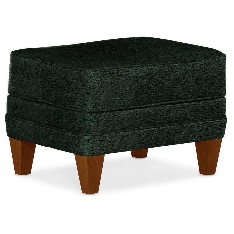 Zion 25″ Wide Genuine Leather Rectangle Standard Ottoman Bradington-Young Leg Color: New Classiques Leather Type: Anilina Hunter Genuine Leather