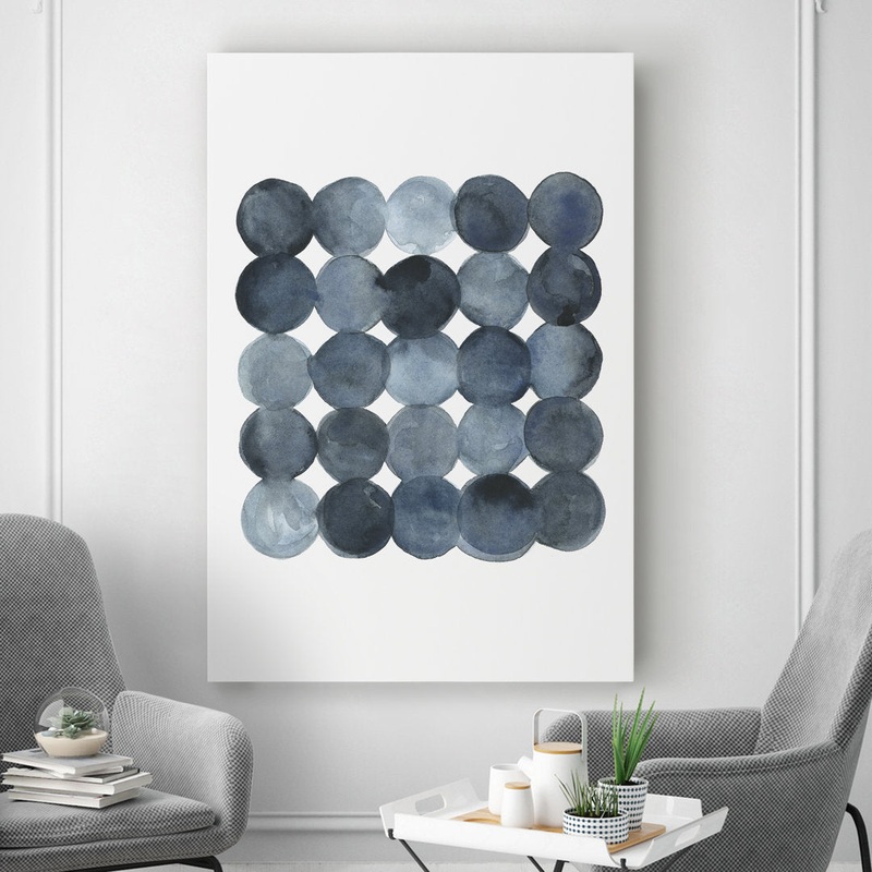Blue Gray Density I – Painting on Canvas Mercury Row Size: 12″ H x 8″ W x 1.5″ D Format: Wrapped Canvas