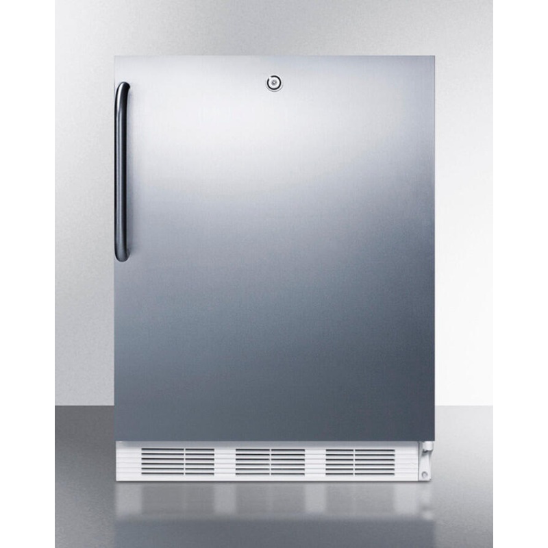 Summit FF7LCSSADA Ada Compliant Built-In Undercounter All-Refrigerator For General Purpose Or Commercial Use, Auto Defrost W/Ss Wrapped Exterior, Towel Bar Handle, And Lock