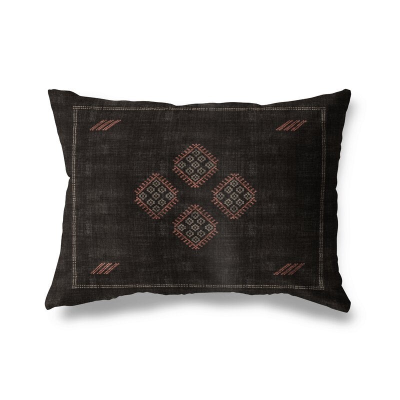 Stellan Cotton Geometric Lumbar Pillow With Insert-16″x12″