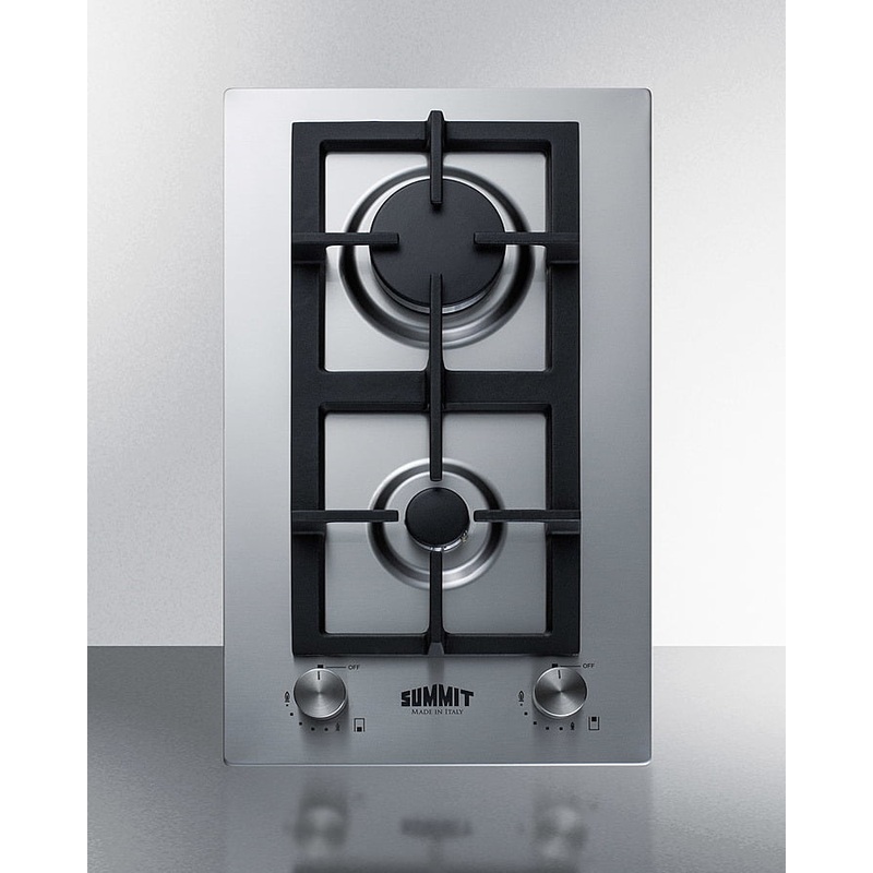 Summit GCJ2SS 12″ Wide 2-Burner Gas Cooktop In Stainless Steel