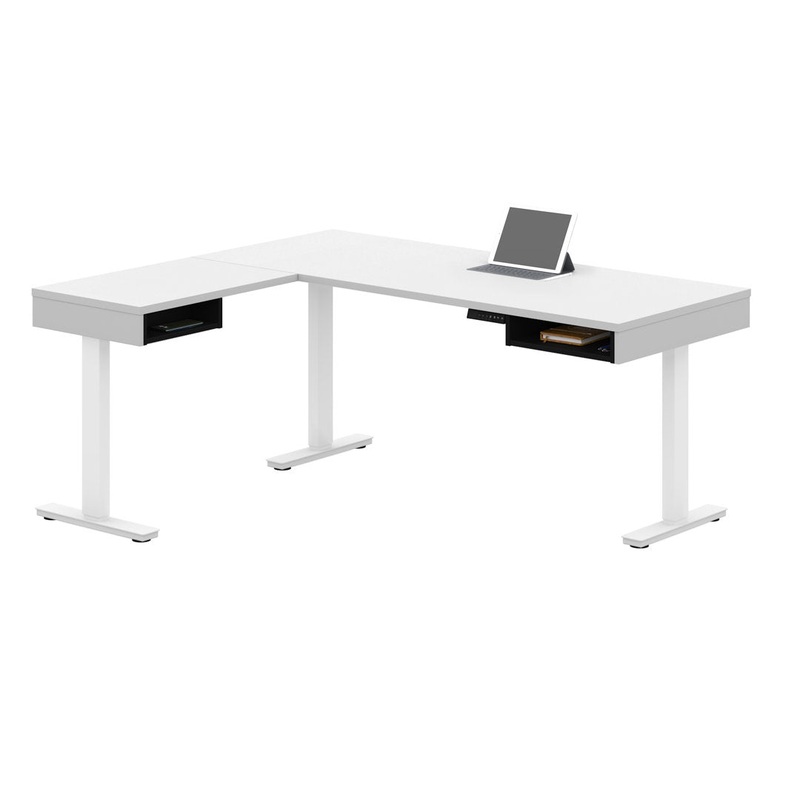Thilebrook Height Adjustable L-Shape Standing Desk Orren Ellis Color: White/Black