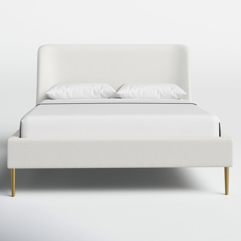 Venedy Upholstered Low Profile Platform Bed Joss & Main Color: White Size: Queen