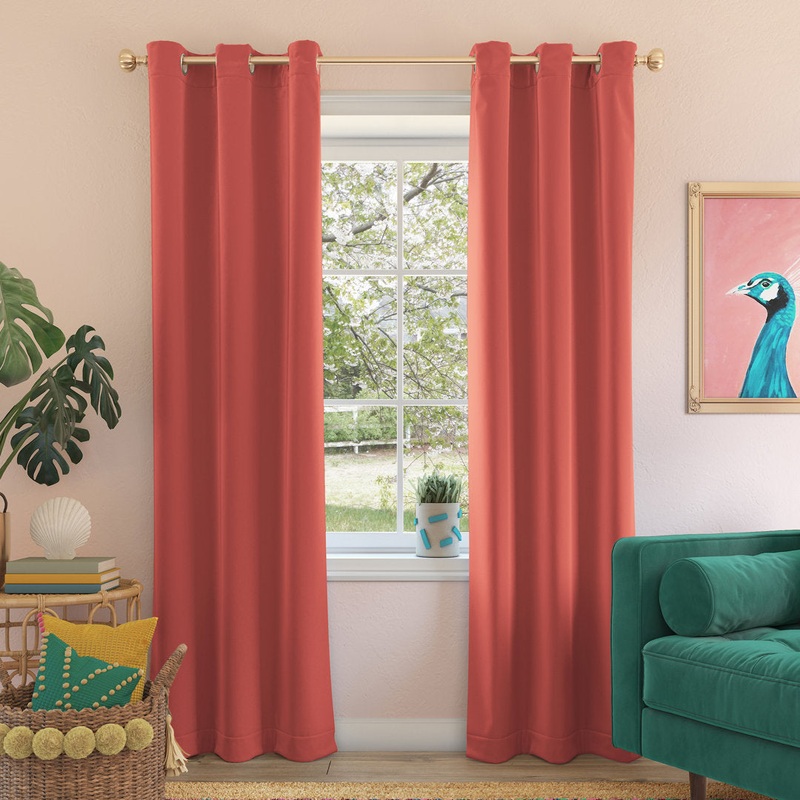 Wayfair Basics Blackout Grommet Curtain Panel Wayfair Basics Curtain Color: Coral Size per Panel: 40″ W x 84″ L