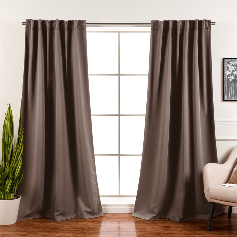 Bantam Solid Blackout Thermal Rod Pocket Curtain Panels (Set of 2) Ebern Designs Curtain Color: Taupe Size per Panel: 52″ W x 96″ L
