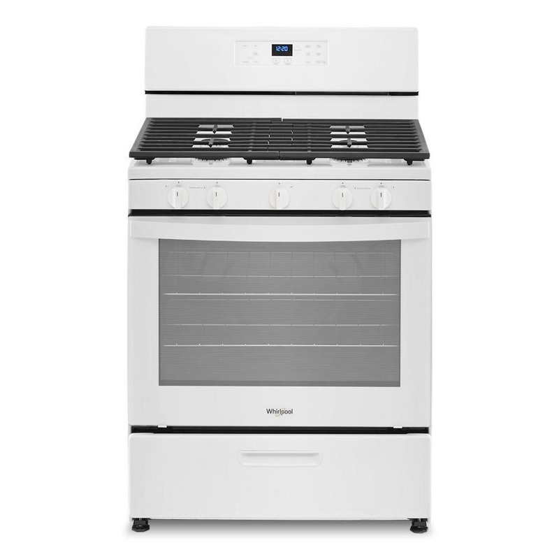 Whirlpool WFG505M0MW 5.1 Cu. Ft. Freestanding Gas Range with Edge to Edge Cooktop