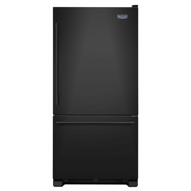 Maytag MBF2258FEB 33-Inch Wide Bottom Mount Refrigerator – 22 Cu. Ft. – Black
