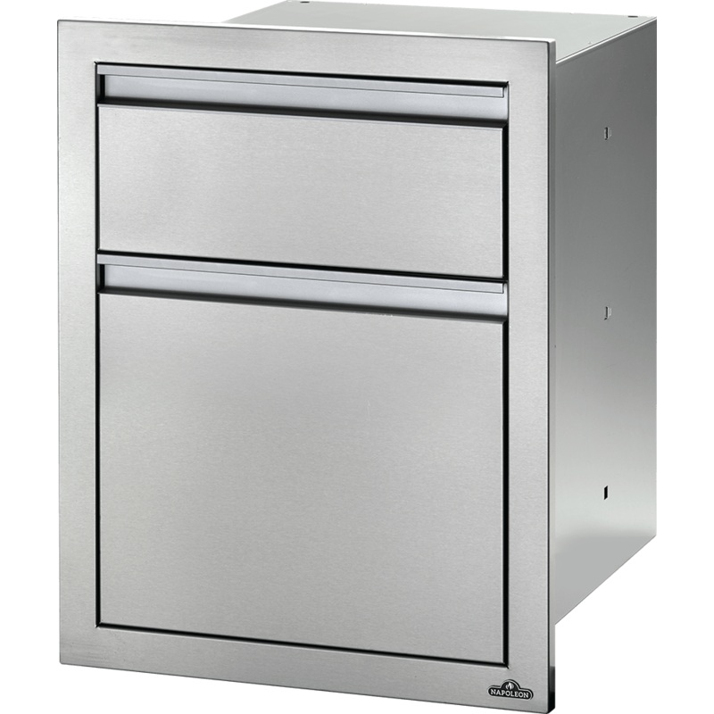 Napoleon Bbq BI18242DR 18 x 24 inch Double Drawer: Large and Standard Large and Standard, Stainless Steel