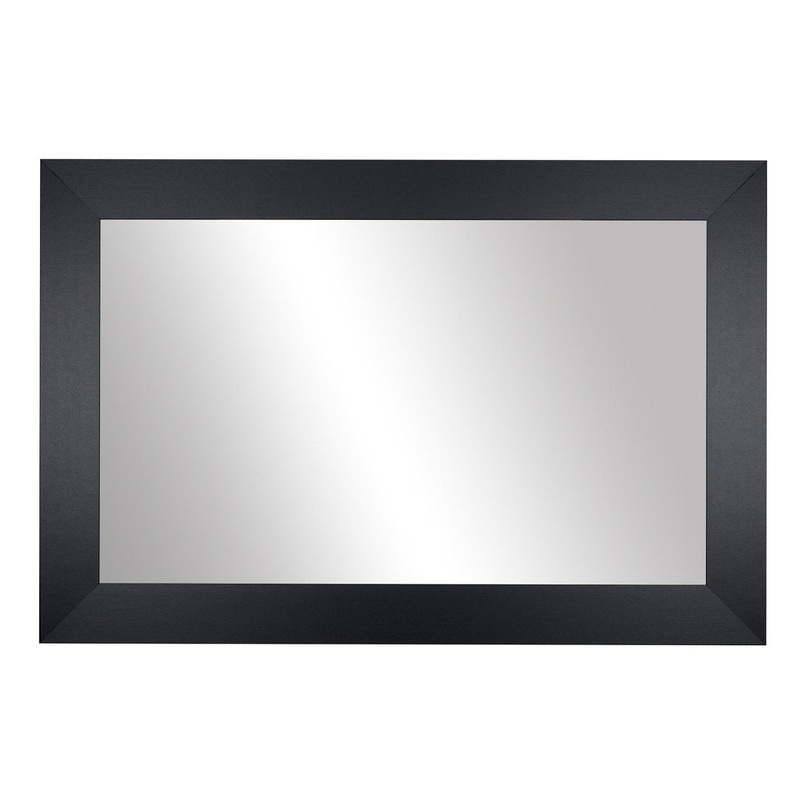 Shmuel Wood Framed with Safety Backing Ideal for Bathroom / Vanity Mirror Wade Logan Size: 26″ x 38″ Finish: Black