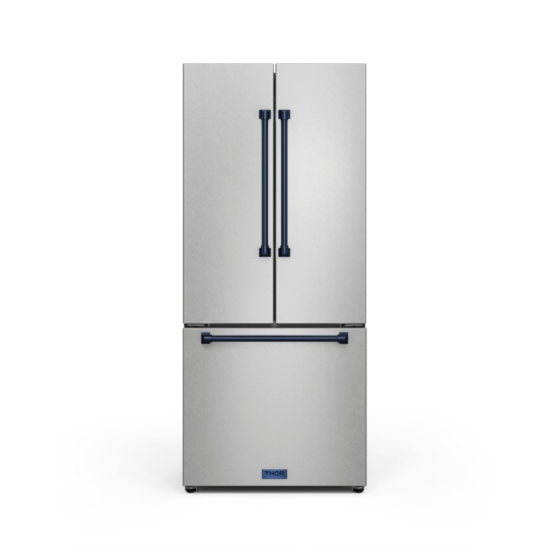 Thor Kitchen RF3017FFD99BLU 30 Inch 17.7 Cu Ft French Door Counter Depth Refrigerator With Ice Maker In Stainless Steel/Navy Blue Gordon Ramsay Series – Rf3017Ffd99-Blu