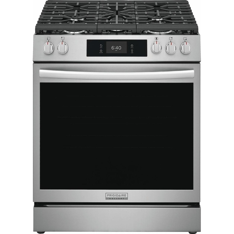 Frigidaire GCFG3070BF 30″ Front Control Gas Range with Stone-Baked Pizza