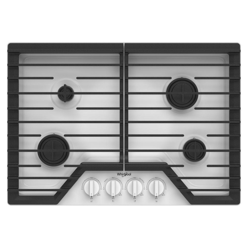 Whirlpool WCGK3030PW 30-inch Gas Cooktop with SpeedHeat Burners
