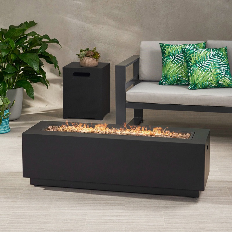 Arieli Rectangle Fire Pit Table Wade Logan