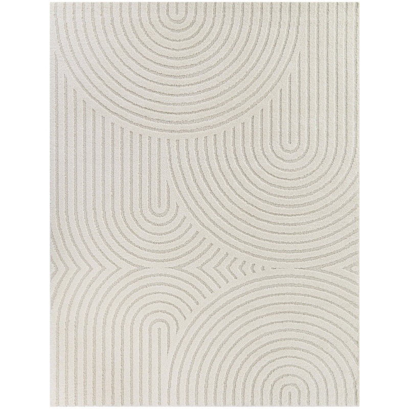Ayjah Cream Modern Geometric Area Rug Wade Logan Rug Size: Rectangle 8’9″ x 12′