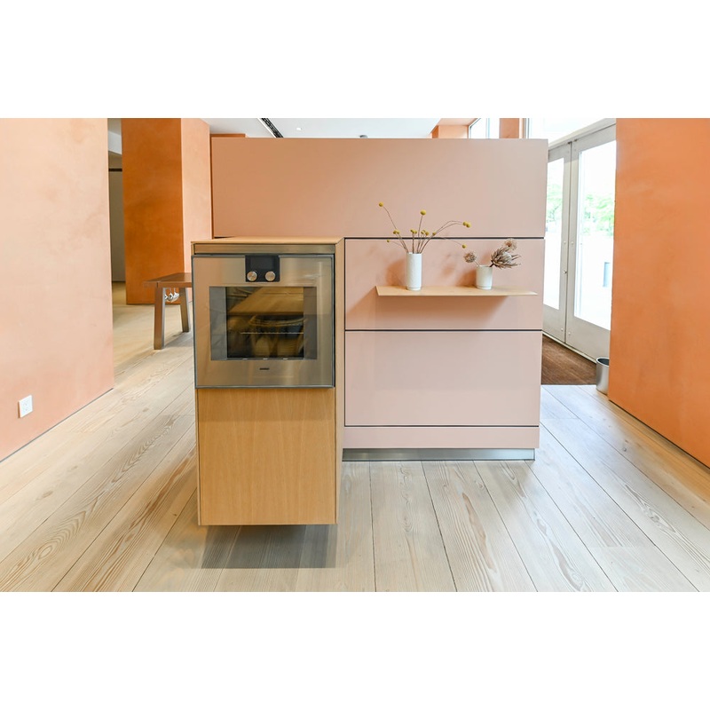 Bulthaup Modern Peach Paneled Wall Unit with Gaggenau Wall Oven