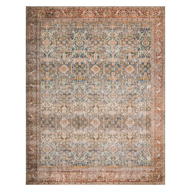 Cassian Persian Inspired Ocean Rust Area Rug 9’x12′