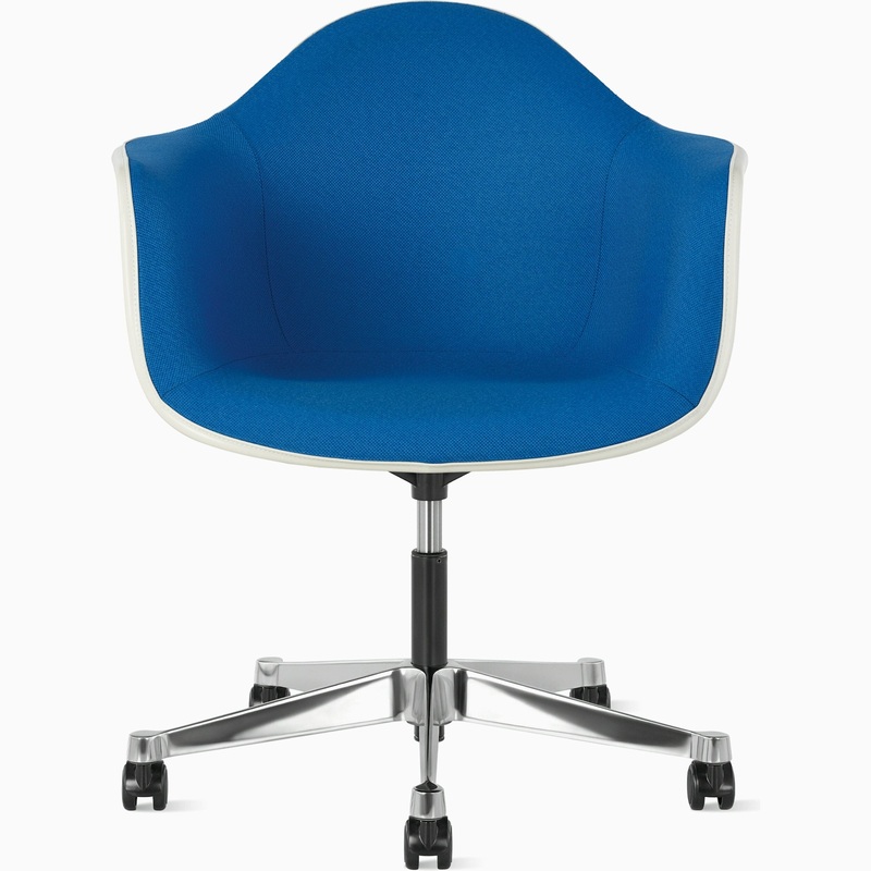 Eames Molded Upholstered Armchair with Task Base