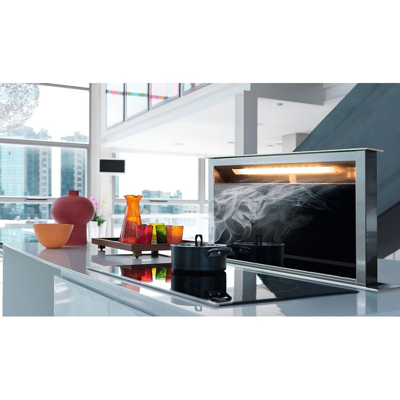 Faber SCLX3015BKNBB Scirocco Lux 30″ Black Glass with Stainless Steel