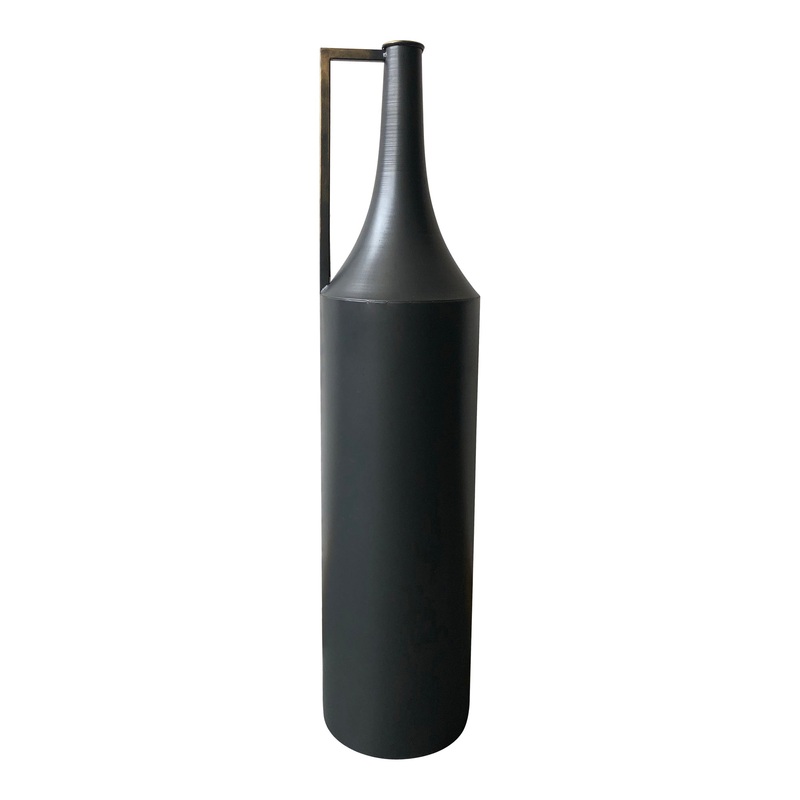 Sleek Black Minimalist Angular Vase