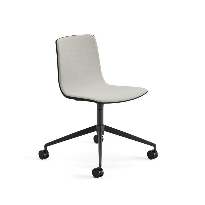 Aava 02 Fixed Trestle Base Wood Chair With Front Upholstery