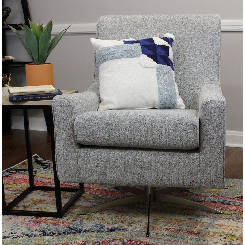 Basilina 26.25″ Wide Swivel Armchair Wade Logan Fabric: Terrace Ash Polyester Blend