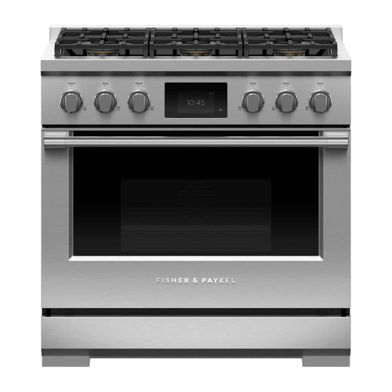 Fisher & Paykel RDV3366L Dual Fuel Range, 36″, 6 Burners, Self-Cleaning, Lpg