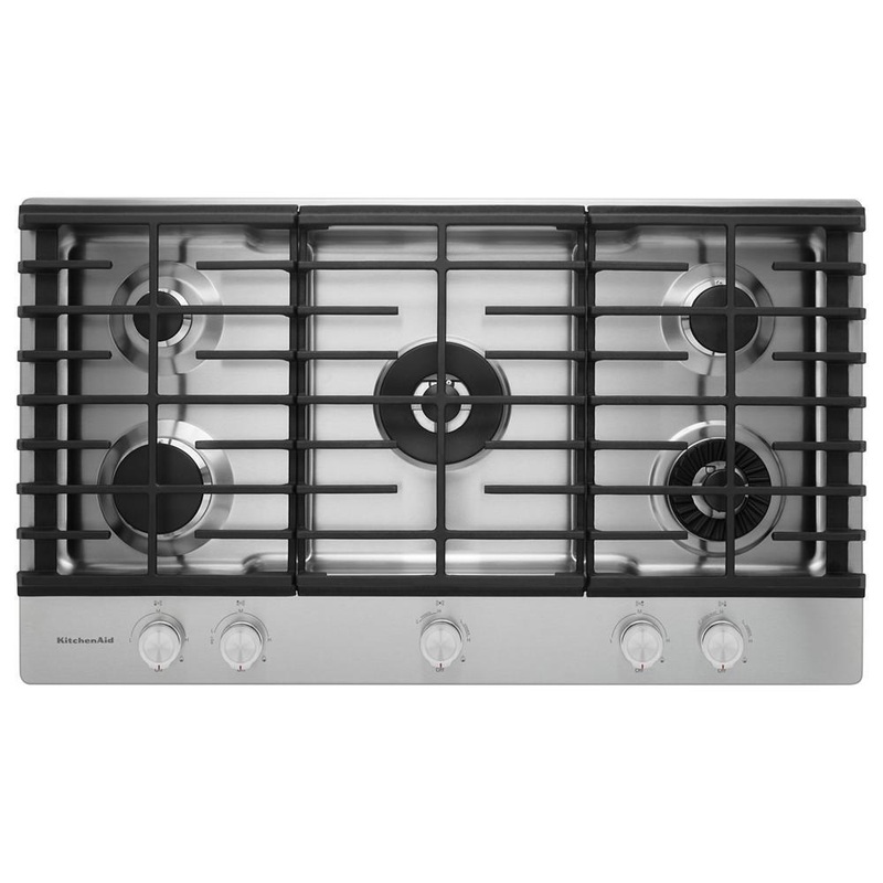 Kitchenaid KCGS956ESS 36″ 5-Burner Gas Cooktop with Griddle