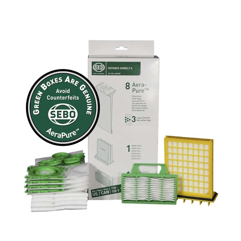 SEBO Airbelt K HEPA Filter and Bag Service Box