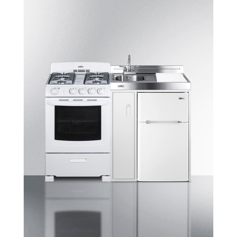 Summit ACK54GASW 54″ Wide All-in-one Kitchenette With Gas Range