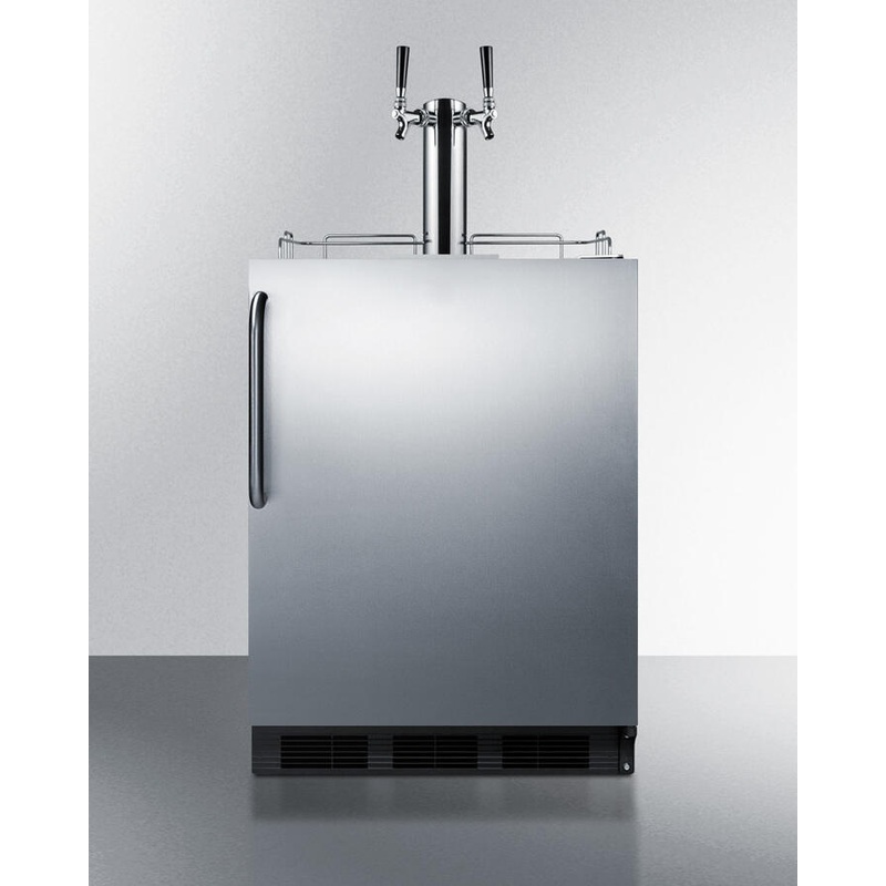 Summit SBC58BBICSSADA Built-In Undercounter Ada Height Commercially Listed Dual Tap Beer Dispenser In Stainless Steel