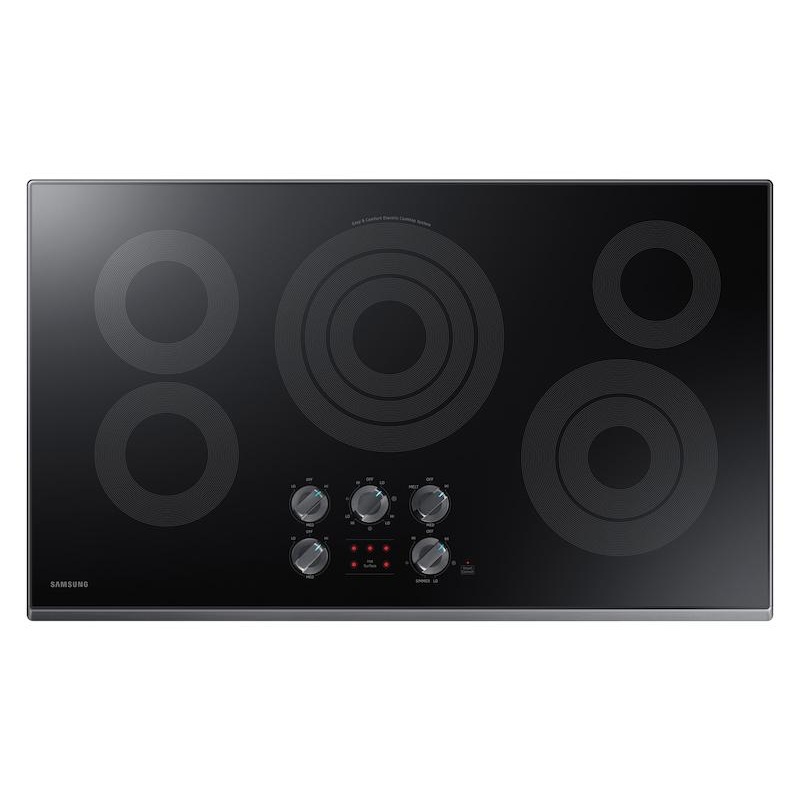 Samsung NZ36K6430RG 36″ Smart Electric Cooktop in Black Stainless Steel
