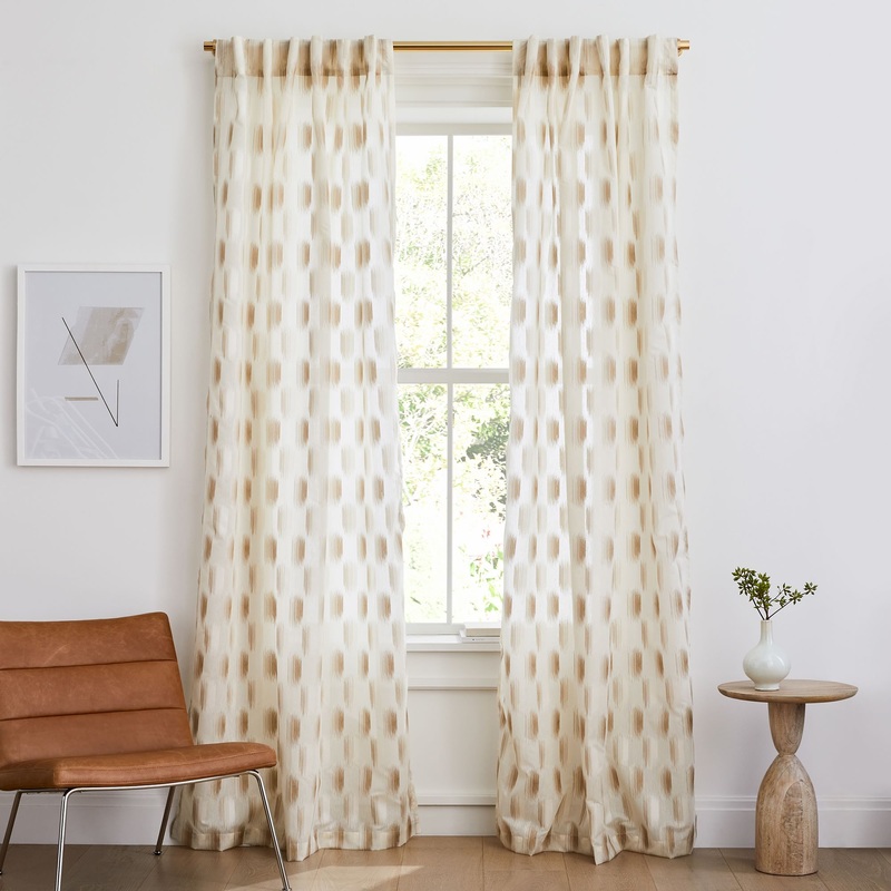 Sheer Shaded Dot Jacquard Curtain-108″