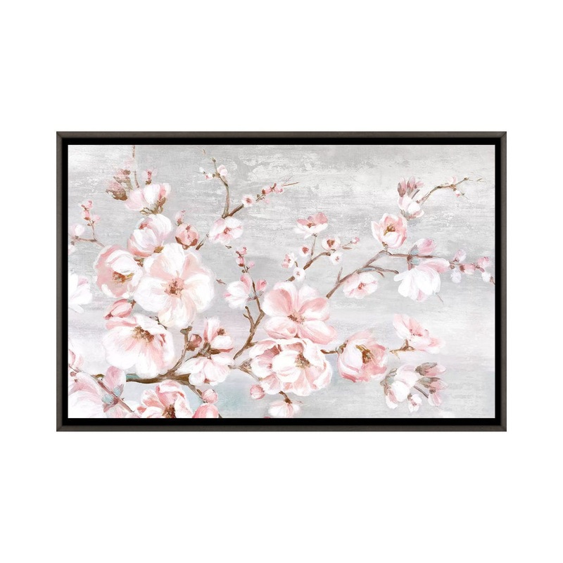 Spring Cherry Blossoms I by Eva Watts – Painting Print on Paper East Urban Home Mat Color: No Mat Size: 26″ H x 40″ W x 1.5″ D Format: Dark Rustic Wood Framed Canvas