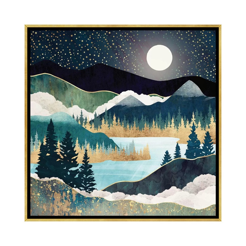 Star Lake’ by SpaceFrog Designs – Print East Urban Home Size: 18″ H x 18″ W x 1.5″ D Format: Gold Framed Canvas