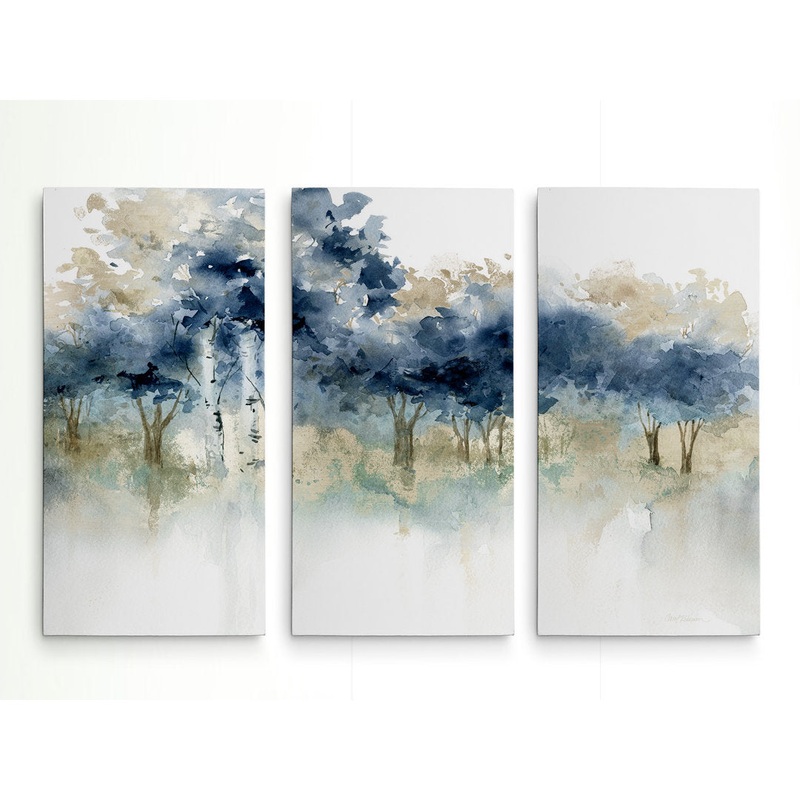 ‘Waters Edge I’ – 3 Piece Wrapped Canvas Multi-Piece Image Print Andover Mills Overall Size: 32″ H x 48″ W