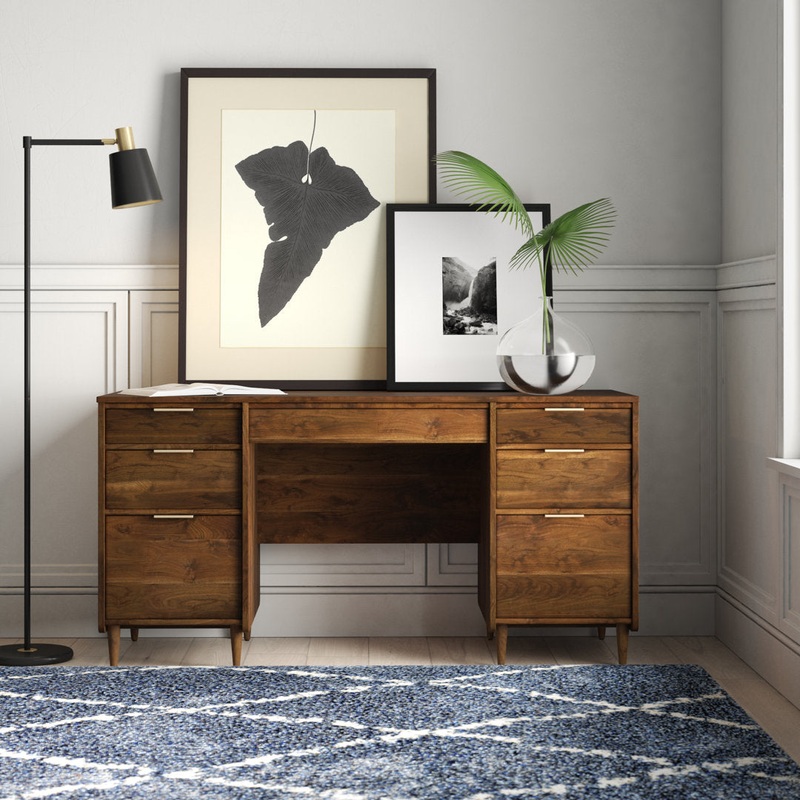 Ausherman Desk Millwood Pines Color: Grand Walnut