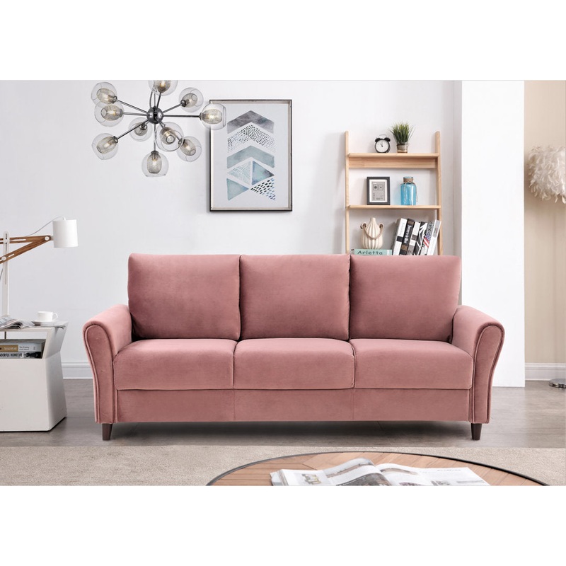 William Street Flared Arm Sofa House of Hampton Size: 33.46″ x 80.31″ x 30.32″ Fabric: Rose