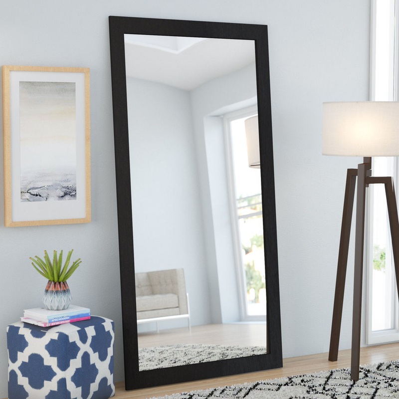 Azeen Rectangular Accent Mirror Wade Logan Size: 63.5″ x 34.5″ Finish: Black