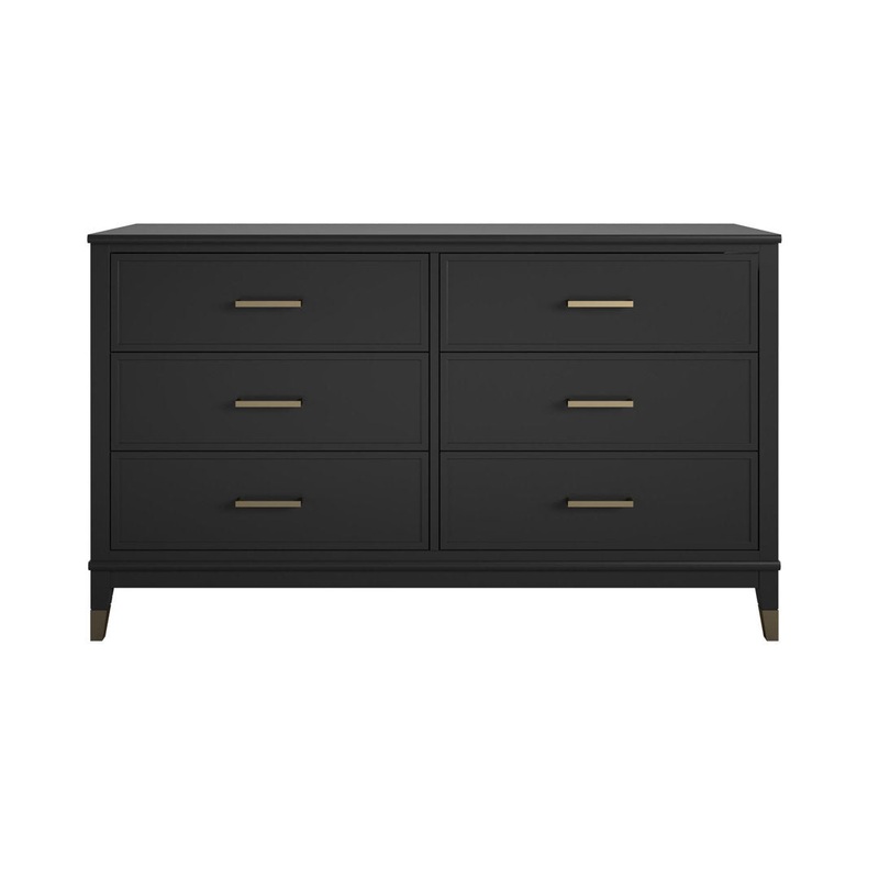 Westerleigh 6 Drawer 56.77″ W Double Dresser CosmoLiving by Cosmopolitan Color: Black