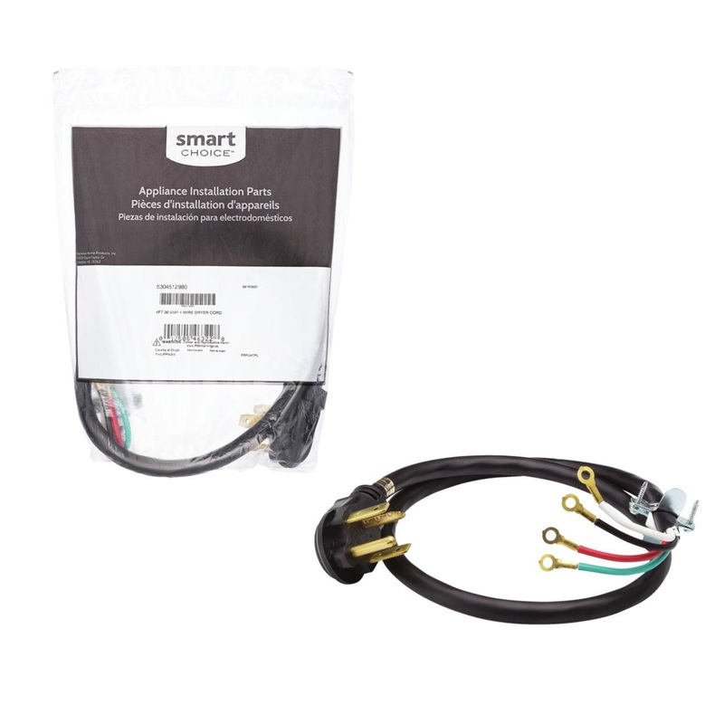 Frigidaire 5304512980 4′ 30 Amp 4 Wire Dryer Cord