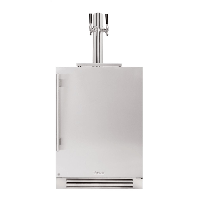 True Residential TUR24DDRSSC 24 Inch Dual Tap Solid Stainless Door Right Hinge Undercounter Beverage Dispenser