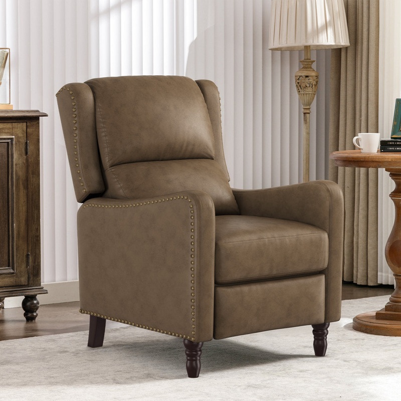 Archibaldo Genuine Leather Recliner Lark Manor Leather Type: Grayish Brown Genuine Leather