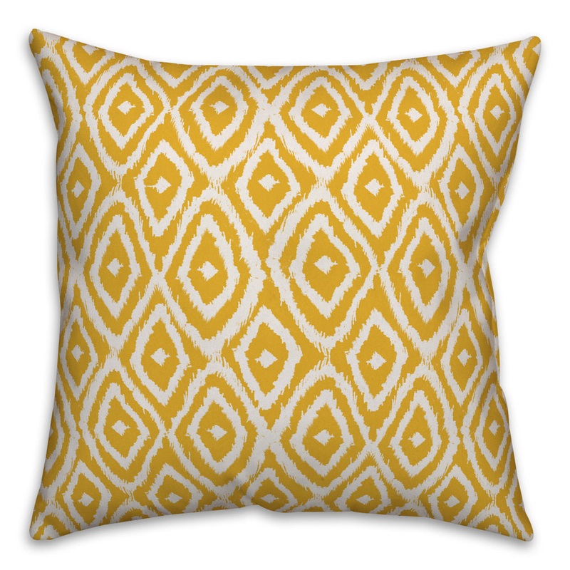 Throw Pillow Designs Direct Creative Group Color: Yellow/White Size: 18″ x 18″