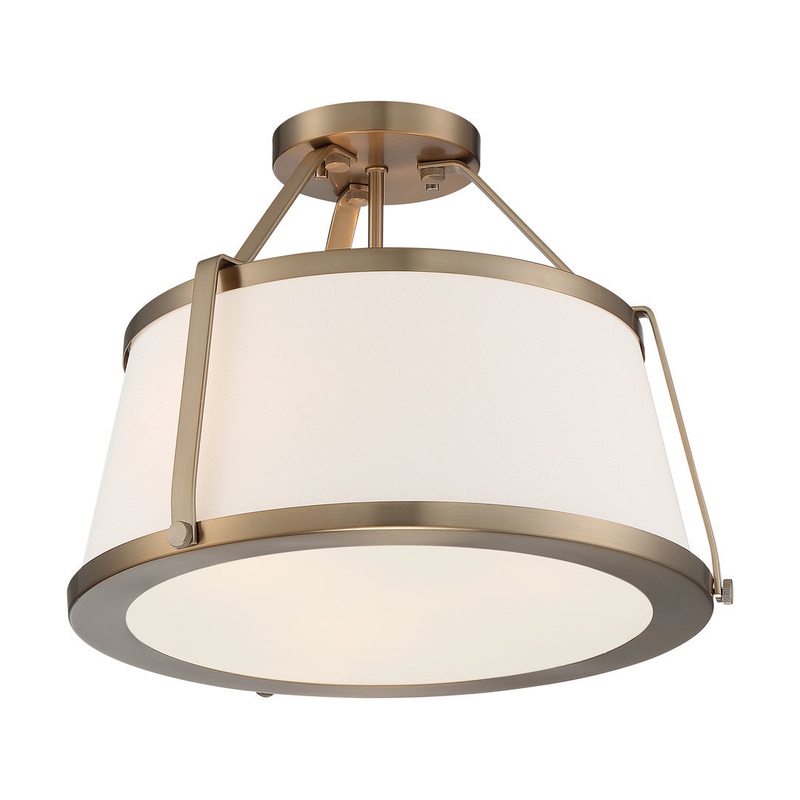 Vonnie 3 -Light 15.5″ Semi Flush Mount Joss & Main Fixture Finish: Burnished Brass