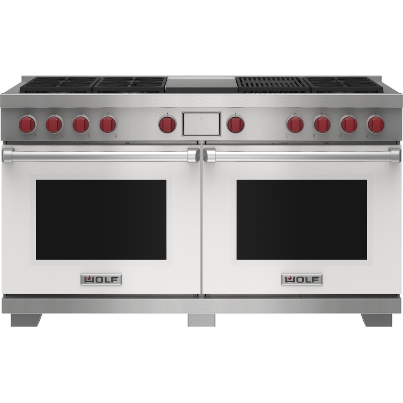 Wolf DF60650CGWHPLP 60″ Dual Fuel Range – 6 Burners, Infrared Charbroiler And Infrared Griddle