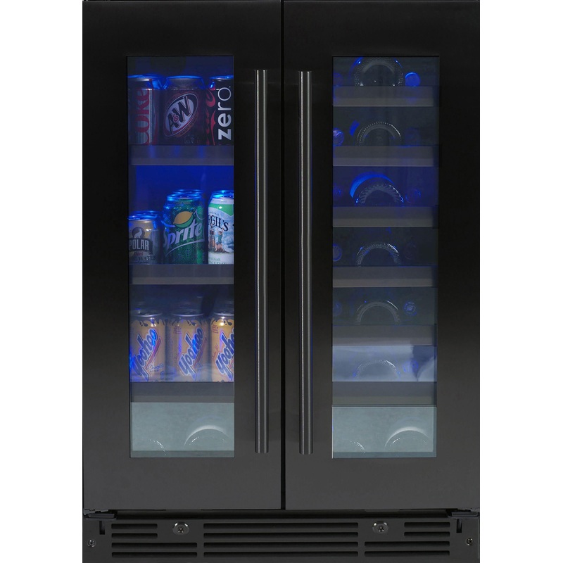 Xo Appliance XOU24BWDDGBS Bev/Wine Double Door 24″ Black Stainless
