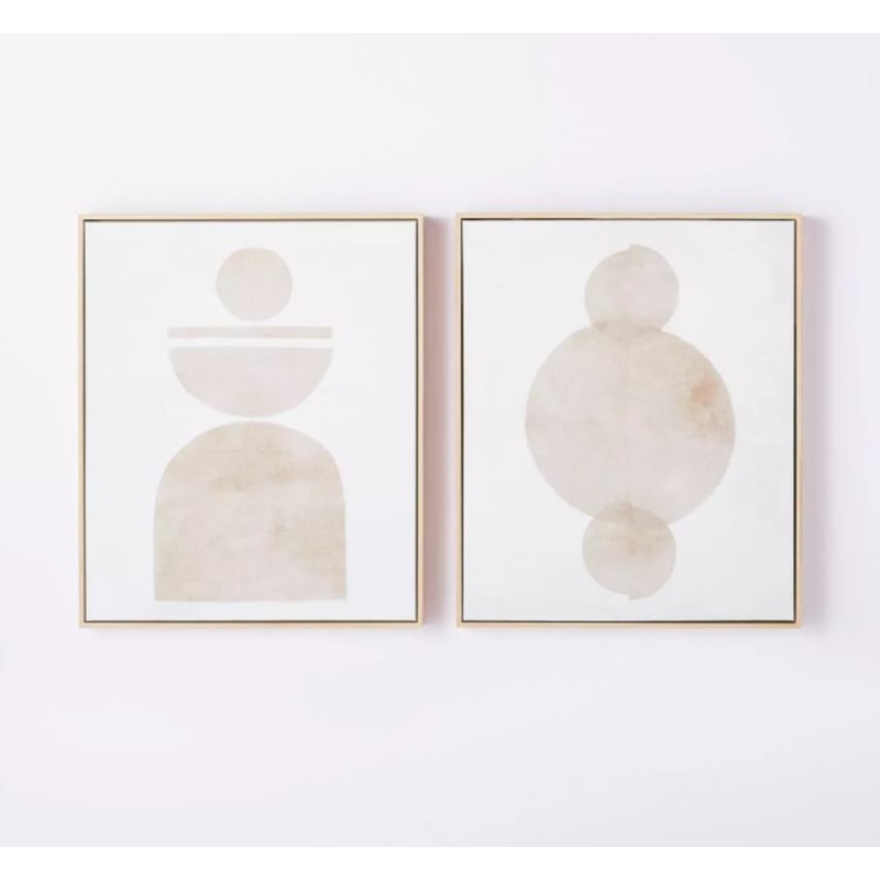 Abstract Shapes Framed Canvas Brown Framed