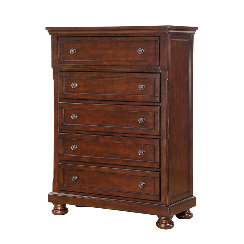 Alyvea 5 Drawer 40″ W Chest Lark Manor Color: Cherry